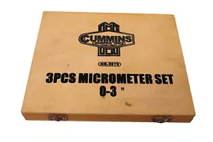 Cummins Industrial Tools 3 Piece Micrometer Set 0-3" - Picture 1 of 7