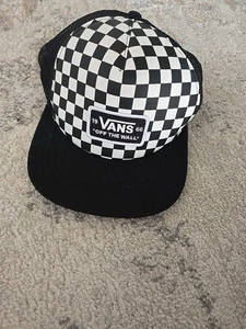 VANS OFF THE WALL Black/White CHECKERED TRUCKER HAT Skate Surf Baseball Hike Cap - Picture 1 of 3
