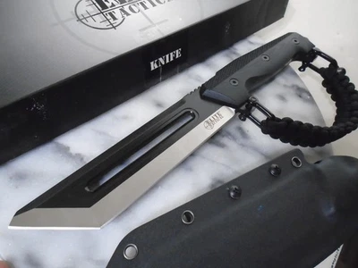 Faca de combate Elite Tactical RIG Tanto Bowie Hunter 8Cr13MoV ET-FIX004BK - Imagem 1 de 4