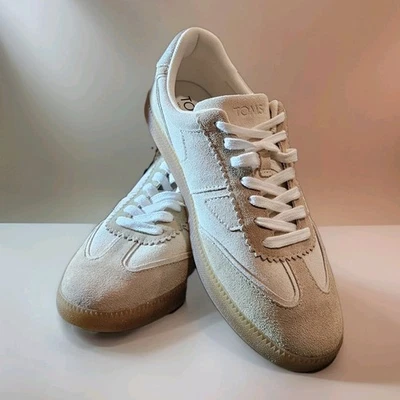 New TOMS Collins Suede Casual Lace-up Sneaker Oatmeal Womens 10 Athleisure  - Image 1 of 4