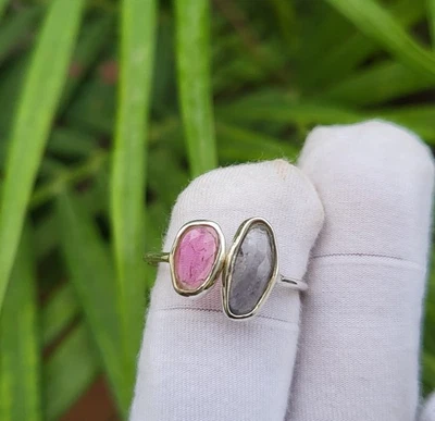 Natural Purple Pink Tourmaline Gemstone 925 Sterling Silver Ring Sz 8.75 US P85 - Image 1 of 4