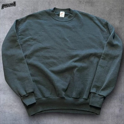 Sudadera De Colección Jerzees Para Hombres XL Negra Hecha en EE. UU. Cuello Redondo 50/50 Vellón Años 90 Foto 1 de 4