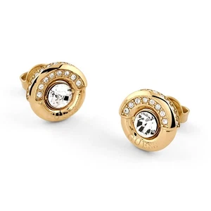 GUESS Schmuck Damen-Ohrringe Ohrstecker Coin Pave Goldfarben JUBE05380JWYGT/U - Bild 1 von 6