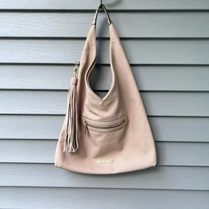 Steve Madden Large Satchel Hobo Purse Hippie Bag Pebble Blush - Picture 1 of 17