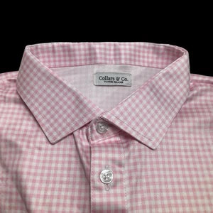 Collars & Co Polo Para Hombres XL Calce Relajado Rosa Guinga Cuadros Golf Preppy NUEVO - Imagen 1 de 7