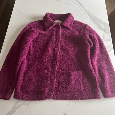 Suéter cardigã vintage Knitworks por Marisa Christina mistura de lã roxo tamanho GG? - Imagem 1 de 4