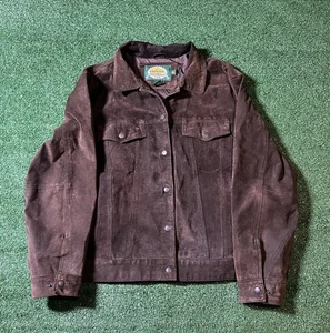 Chaqueta de cuero de gamuza Cabelas marrón para mujer talla XL abotonada - Imagen 1 de 10