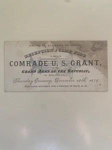 General/Präsident Ulysses Grant 1879 Philadelphia Empfangseinladung - Bild 1 von 2