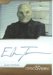 Star Trek Discovery Season 5 BORDERED Auto Card Elias Toufexis "L'ak" - Picture 1 of 2