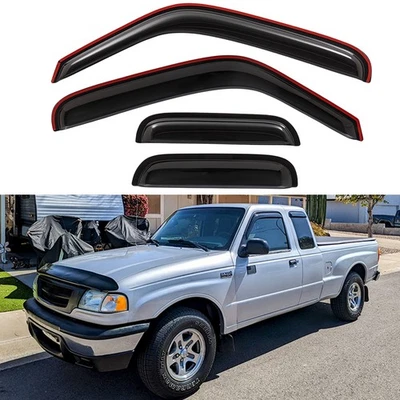 Window Visor Vent Shade for 1999-2009 Mazda B2300 B2500 B3000 B4000 Extended Cab Foto 1 de 4