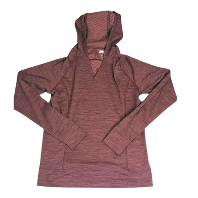 Sudadera con Capucha Pullover LS Cooperativa REI Para Mujer Grande Borgoña Aire Libre Senderismo  Foto 1 de 4