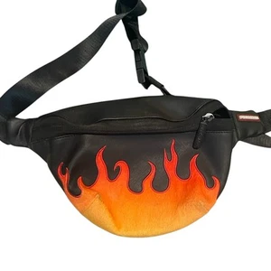 SPRAYGROUND Backpack CREAM Fire Black Red Fanny Pack Shoulder Sling Book Pouch - Picture 1 of 4