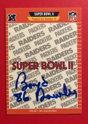 GREEN BAY PACKERS BOYD DOWLER Signed Auto Football Card 1989 Pro Set  SUPER BOWL - Image 1 of 2