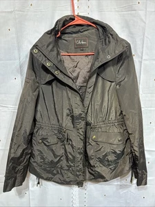 Cole Haan Brown Travel Packable Rain Hooded Jacket Java Brown Women’s Large - Picture 1 of 8