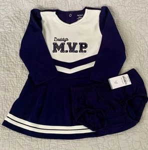 New 24 Months Carter’s Daddy’s MVP 2pc Dress Navy Blue/White NWT - Picture 1 of 12