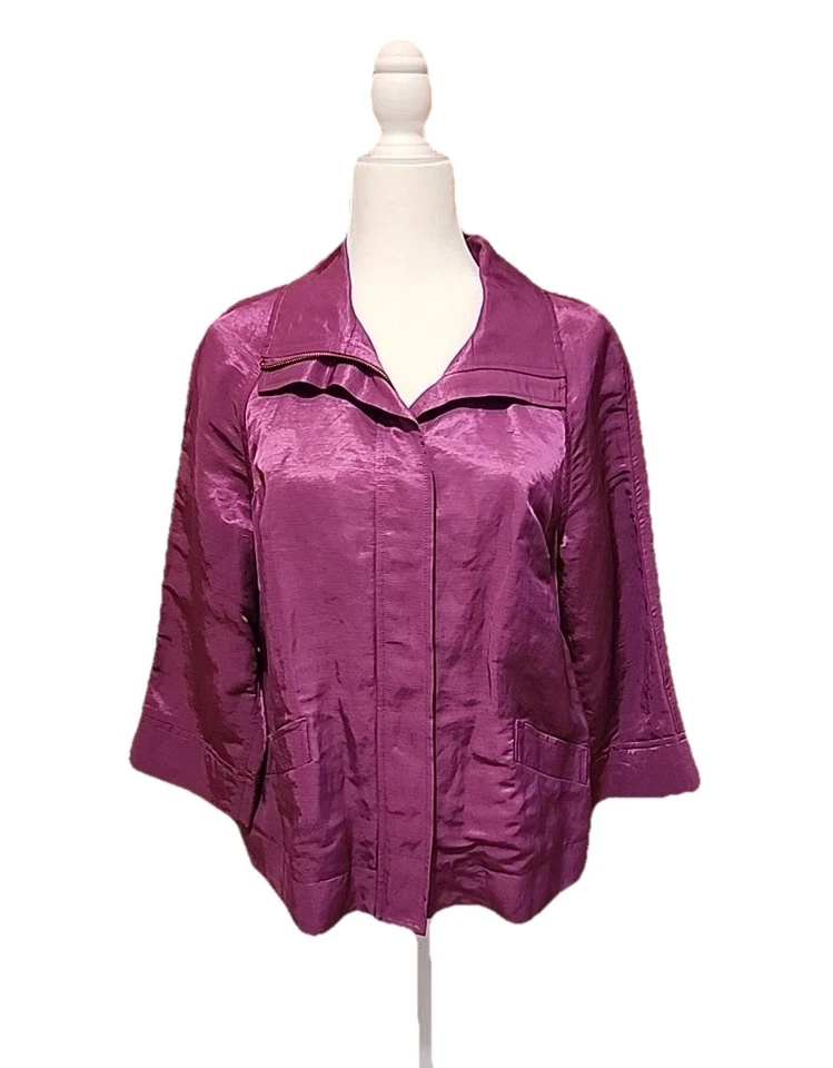 Charter Club Blazer Career City Chic Contemporary Jacket Purple Womens Petite M - Image 1 of 4