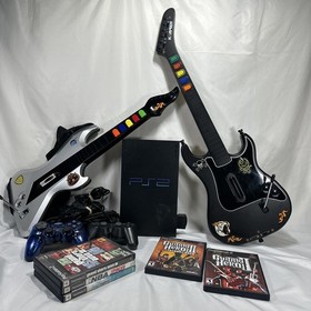 Guitar Hero Bundle. Sony Playstation2 PS2 Fat Console  - Guitars, Games, & More.