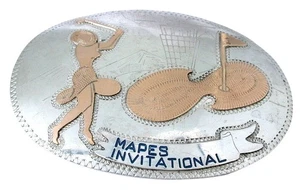 Vintage Sterling Belt Buckle By Newmans Reno NV Mapes Hotel Golf Trophy PBB279 - Picture 1 of 2