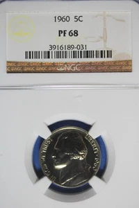 1960 NGC 5C PF68 JEFFERSON NICKEL #B50831 - Picture 1 of 2