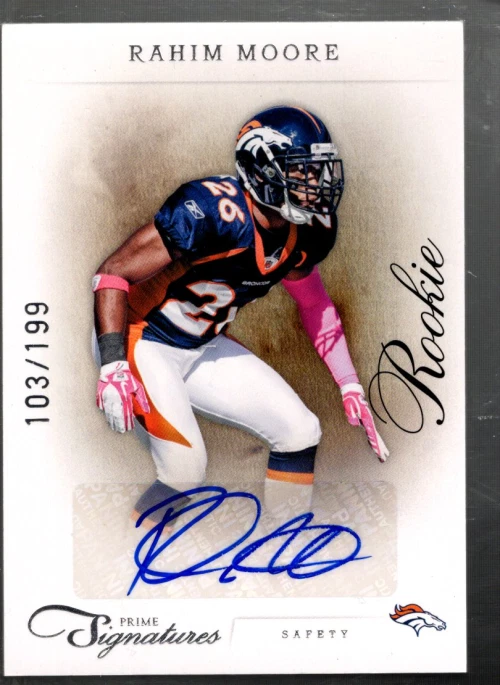 B4466- 2011 Prime Signatures #207 Rahim Moore RC Auto /199 - NM-MT (ROOKIE CARD) - Image 1 of 2