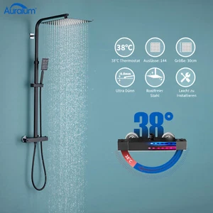 Duschsystem mit Thermostat Duscharmatur Regendusche Duschset Handbrause Dusche - Bild 1 von 12