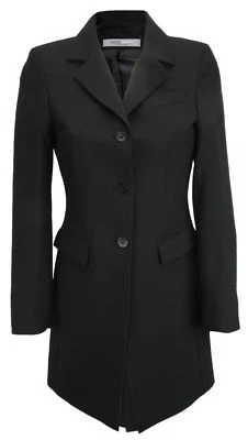 Simon Jersey Ladies Long Length Plain Wool Mix Suit Jacket Black — 第 1/4 张图片