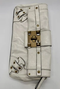 Vintage Y2K Juicy Couture Lackleder weiß Messing Mini Handtasche Handtasche Tasche Clutch - Bild 1 von 14