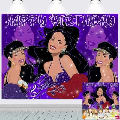 Selena Telón de fondo de cumpleaños Baby Shower pancarta vinilo suministros de fiesta 5x3 pies Foto 1 de 4