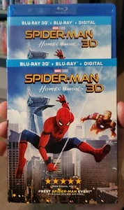 SPIDER-MAN HOMECOMING 2017 3D + BLU-RAY + SLIPCOVER LIKE-NEW MARVEL MCU RARE OOP - Picture 1 of 8