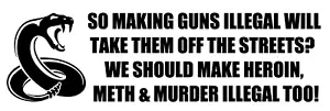 2nd Amendment Vinyl Decal, Snake, Gun, Bumper Sticker, Car, Window, Outdoor, ect - Picture 1 of 5
