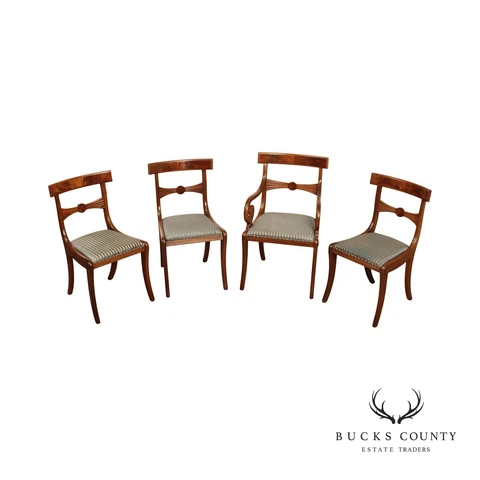Regency Style Vintage Set of Four Mahogany Dining Chairs Cover