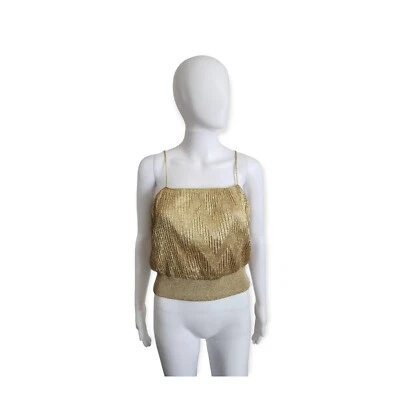 Vintage 80s Patti Cappalli California Gold Lurex Top Size Small - Image 1 of 4