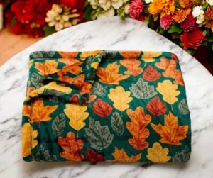 Throw Blanket Fall Autumn Leaves Harvest Oversized 60x72 New Colorful - Picture 1 of 1