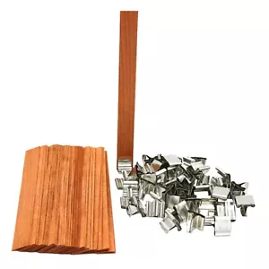 50x Mavin Holzdocht Kerzendocht mit Halter Fuß 15x150mm - Bild 1 von 3