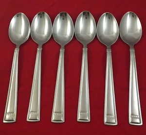 Lot of 6 Cambridge JENNA MIRROR Stainless Glossy Teaspoons 6 5/8" Flatware - Picture 1 of 8