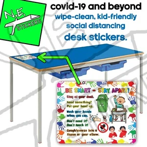 KID FRIENDLY social distancing SCHOOL desk / table STICKER vinyl sticker - Picture 1 of 1