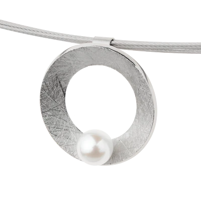 Ernstes Design Anhänger AN950 17 mm Edelstahl Perle matt gekratzt - Bild 1 von 3