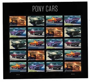 #5715-5719 Pony Cars (forever) 2022 Issue-MNH Sheet of 20 (5 Different) - Picture 1 of 2