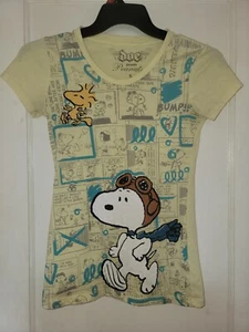 Doe Snoopy T Shirt Yellow Short Sleeves Size Small - Picture 1 of 3