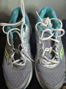 Saucony GRID COHESION Womens Grey/Teal/Citron S15333-1 Running Shoes Size 9.5  - Picture 1 of 10