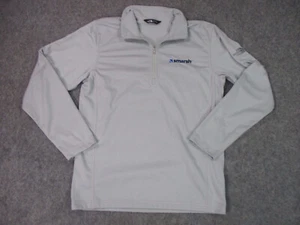 The North Face Mens Sweater Medium Gray Tech Fleece Quarter Zip Long Sleeve TNF - Picture 1 of 19