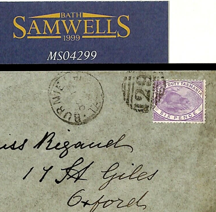 Australia Estados TASMANIA *Burnie* Tasmania 1907 Cubierta 6d POSTAL FISCAL MS4299 Foto 1 de 4