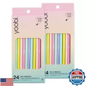 Yoobi #2 Pencils – Pre-Sharpened Pencils in Cute Pastel Colors – Pink, Lavend - Picture 1 of 5