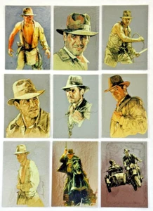 INDIANA JONES MASTERPIECES (Topps 2008) Juego completo de cartas de persecución PLATA FOIL ART - Imagen 1 de 3