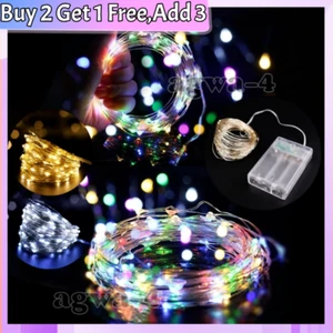 Battery LED Fairy Lights String Copper Wire 2-10M 20/30/50/100LED Garden Decor - Picture 1 of 15