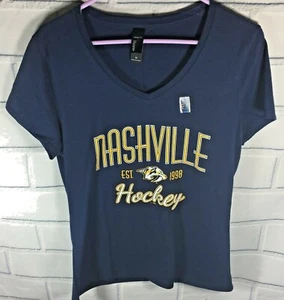 NASHVILLE PREDATORS Hockey T Shirt Size Medium V Neck 1998 New w/o tags (J41) - Picture 1 of 5
