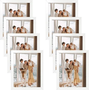 8 X 10 Picture Frames Set of 8, Gallery Wall Frame Set Collage, Thin Tabletop Fa - Picture 1 of 12