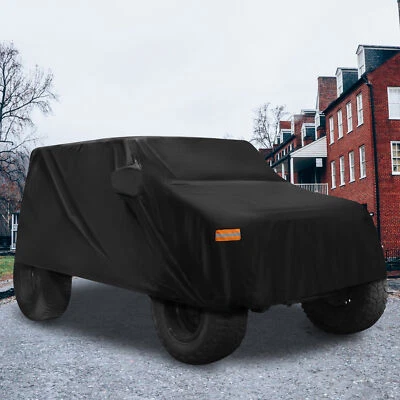 Custom-Fit Outdoor Waterproof SUV Car Cover for Jeep Wrangler JK JL 2 door Black - Image 1 of 4