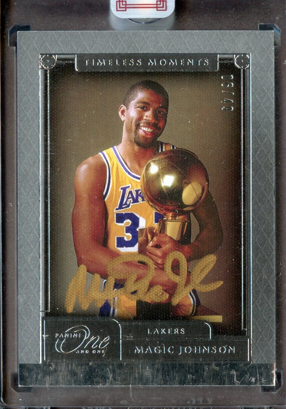2020-21 Panini One And One Timeless Moments Magic Johnson Lakers HOF AUTO 6/49
