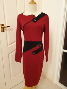 Stretch Bodycon Dress Size 14 BURGUNDY Business Party NEW WITH TAGS Narre Warren - Picture 1 of 5